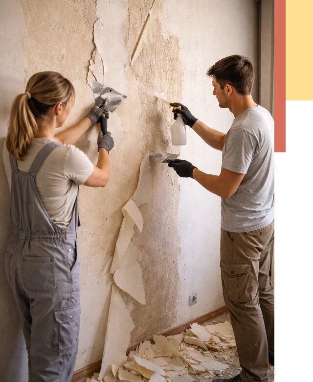 Снятие старых обоев в Михайловке от 5338 руб. под ключ недорого | ОТДЕЛОЧНИК-Мхл