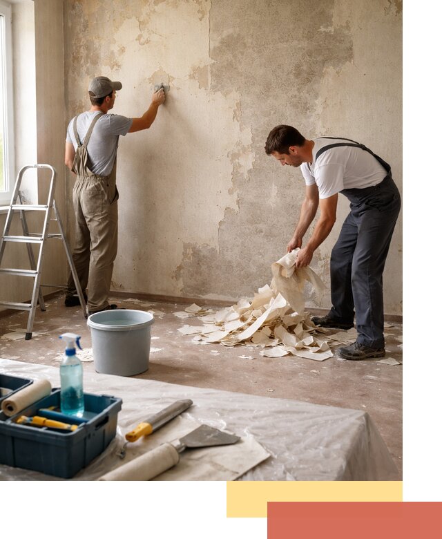 Снятие старых обоев в Михайловке быстро и качественно