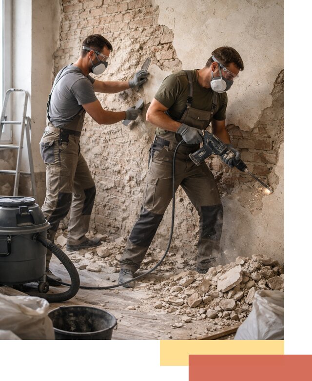 Демонтаж штукатурки со стен в Михайловке быстро и аккуратно