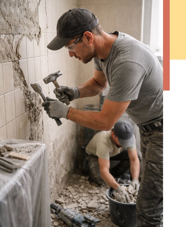 Демонтаж плитки со стен в Михайловке от 864 руб. — быстро и недорого | ОТДЕЛОЧНИК-Мхл