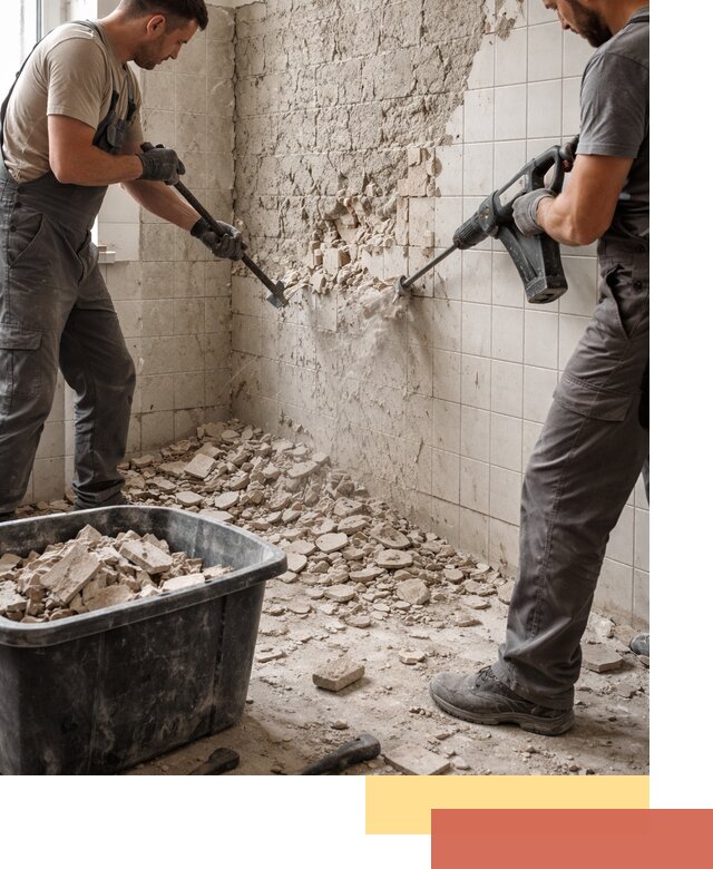 Демонтаж плитки со стен в Михайловке быстро и аккуратно