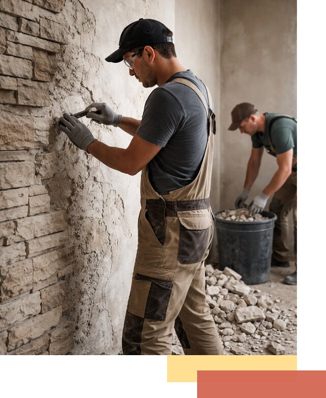 Демонтаж декоративного камня в Михайловке профессионально и безопасно