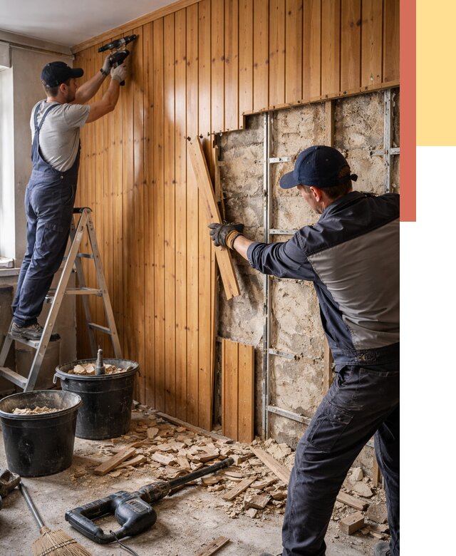 Демонтаж вагонки со стен в Михайловке от 1474 руб. — снятие, удаление, срочно | ОТДЕЛОЧНИК-Мхл