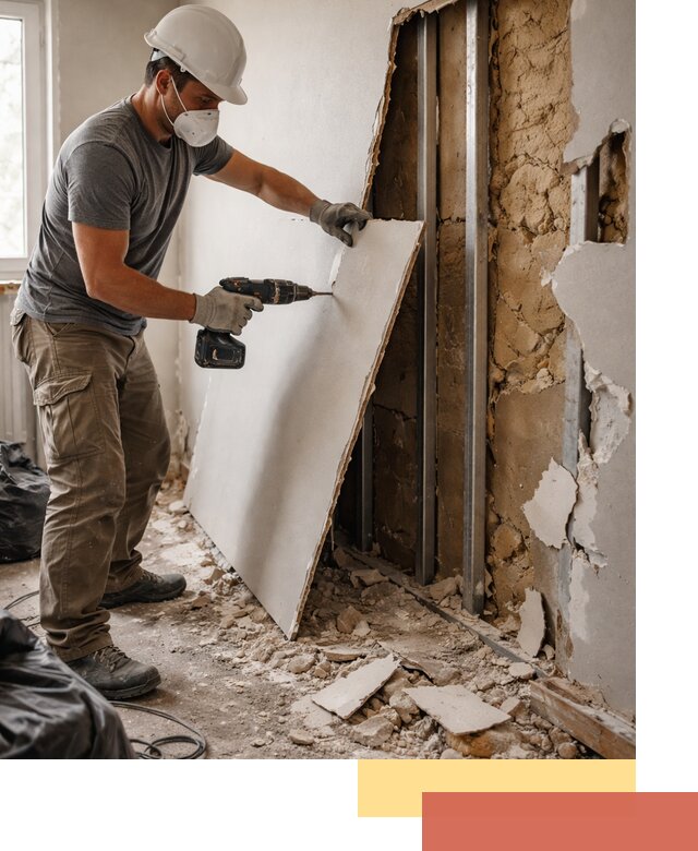 Демонтаж гипсокартона со стен в Михайловке качественно и быстро