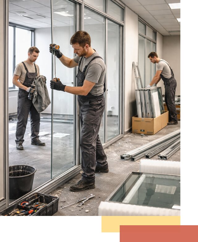 Демонтаж стеклянных перегородок в Михайловке быстро и безопасно