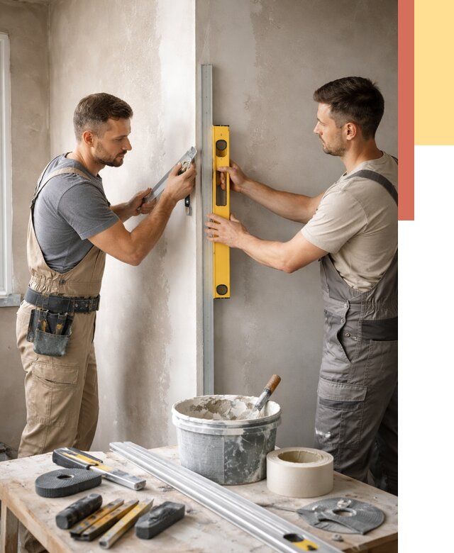 Выведение углов стен в Михайловке от 1881 руб. быстро и недорого | ОТДЕЛОЧНИК-Мхл