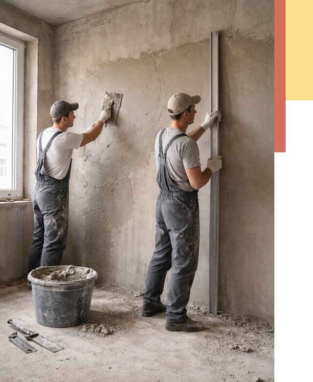 Штукатурка бетонных стен в Михайловке от 4575 руб/м² — качественно и быстро | ОТДЕЛОЧНИК-Мхл