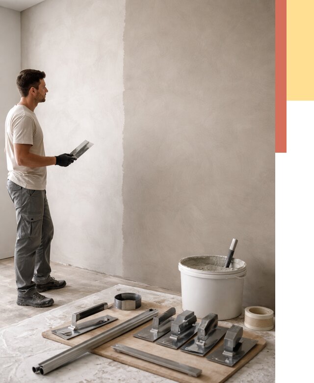 Нанесение микроцемента на стены в Михайловке от 3253 руб./м2 под ключ | ОТДЕЛОЧНИК-Мхл