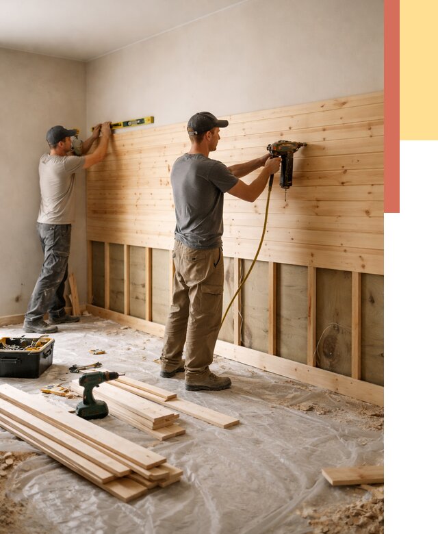 Монтаж деревянной вагонки на стены в Михайловке от 7625 руб. | Услуги монтажа вагонки | ОТДЕЛОЧНИК-Мхл