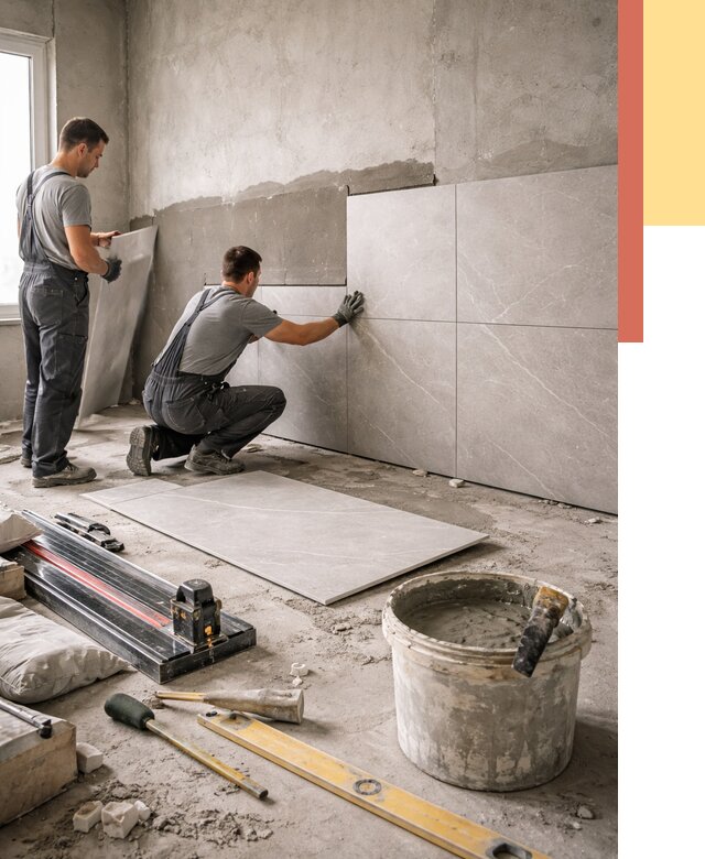 Облицовка стен керамогранитом в Михайловке от 4270 руб./м² — услуги под ключ | ОТДЕЛОЧНИК-Мхл