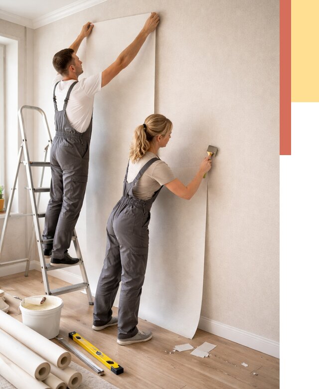 Поклейка флизелиновых обоев в Михайловке от 6100 руб. | Быстро и недорого — ОТДЕЛОЧНИК-Мхл