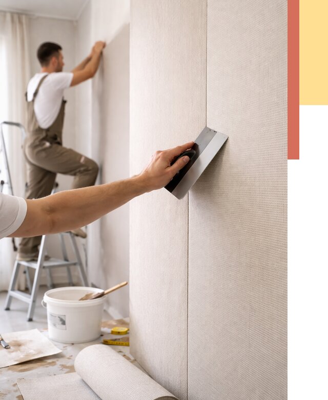 Поклейка текстильных обоев в Михайловке от 4575 руб. под ключ | ОТДЕЛОЧНИК-Мхл