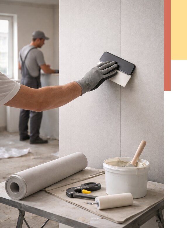 Поклейка обоев под покраску в Михайловке от 3558 руб. за м2 | ОТДЕЛОЧНИК-Мхл