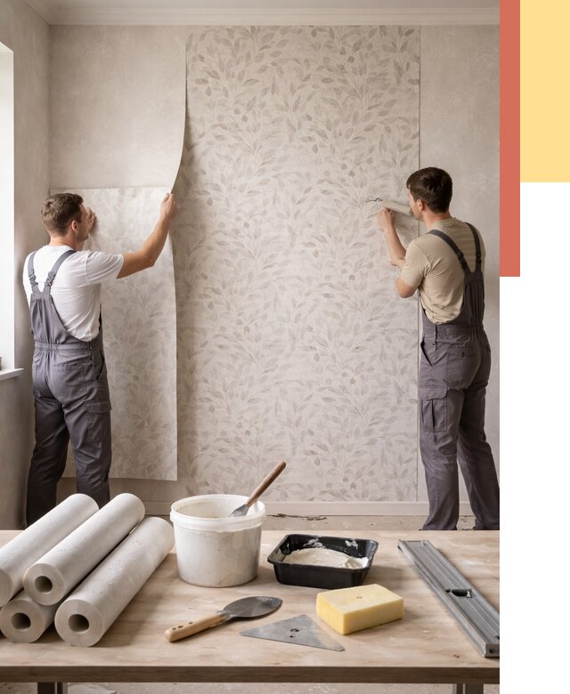 Поклейка обоев с подбором рисунка в Михайловке от 3558 руб. | ОТДЕЛОЧНИК-Мхл - быстро и недорого