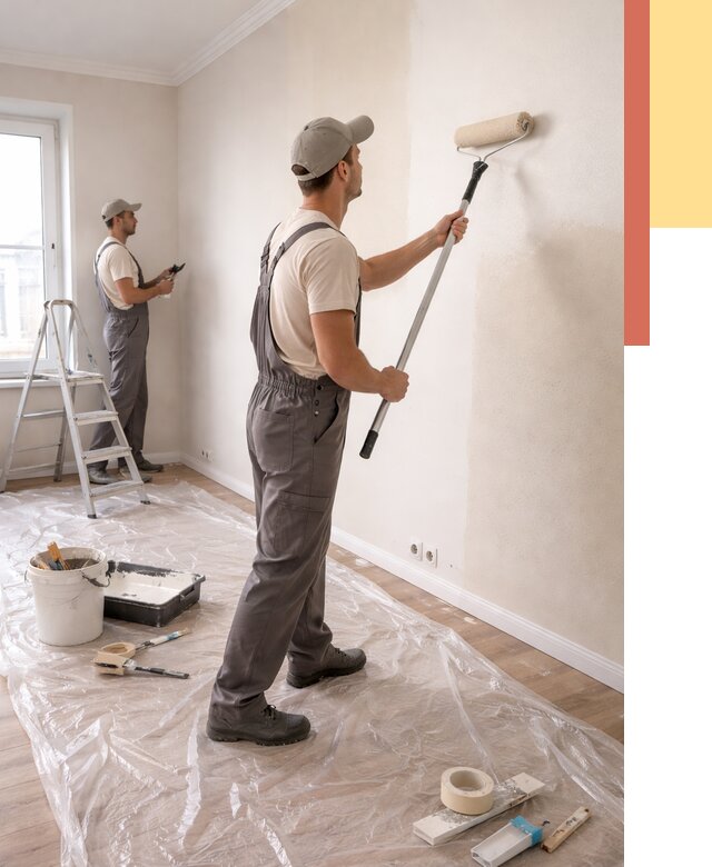 Покраска стен акриловой краской в Михайловке от 3558 руб./м² — быстро и недорого | ОТДЕЛОЧНИК-Мхл