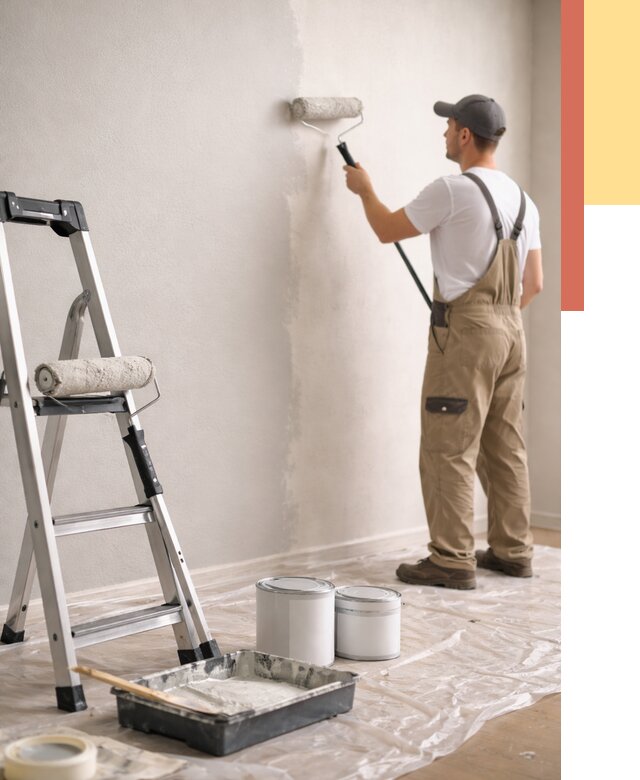 Покраска стен латексной краской в Михайловке от 4575 руб. за м2 | ОТДЕЛОЧНИК-Мхл