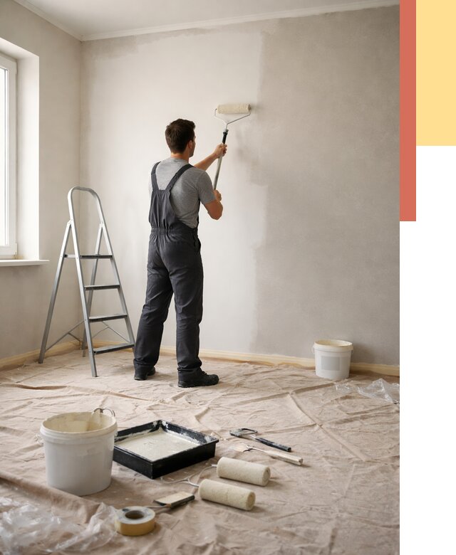 Покраска стен моющейся краской в Михайловке от 356 руб./м² — быстро и недорого | ОТДЕЛОЧНИК-Мхл