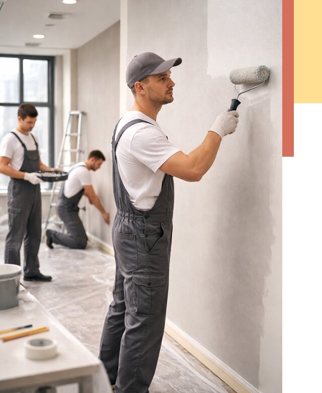 Покраска стен в офисе в Михайловке от 8642 руб. — быстро и недорого | ОТДЕЛОЧНИК-Мхл