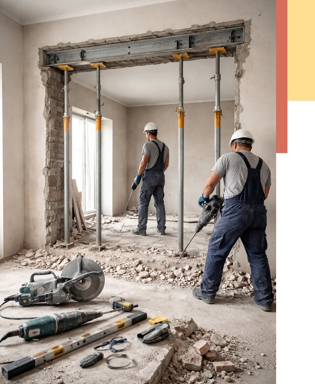 Прорезка проема в стене в Михайловке от 4575 руб. — быстро и недорого | ОТДЕЛОЧНИК-Мхл