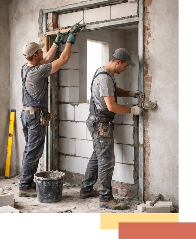 Закладка дверного проема под ключ в Михайловке: демонтаж, монтаж, отделка