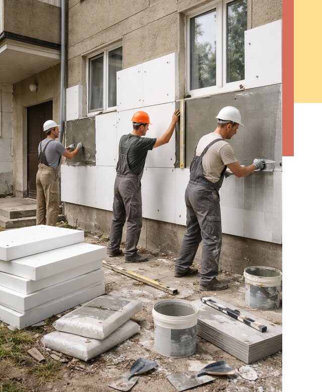 Утепление стен пенопластом в Михайловке от 1779 руб. — недорого и под ключ | ОТДЕЛОЧНИК-Мхл