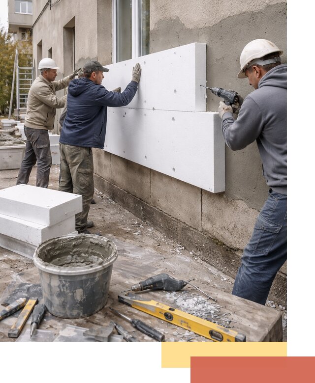 Утепление наружных стен пенопластом в Михайловке