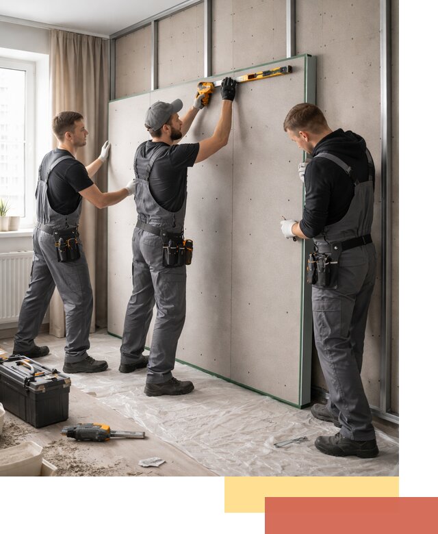 Шумоизоляция стен панелями ЗИПС в Михайловке для жилых и коммерческих помещений