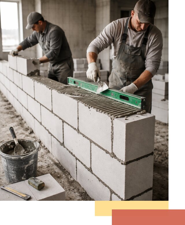Кладка перегородок из газобетона в Михайловке быстро и качественно