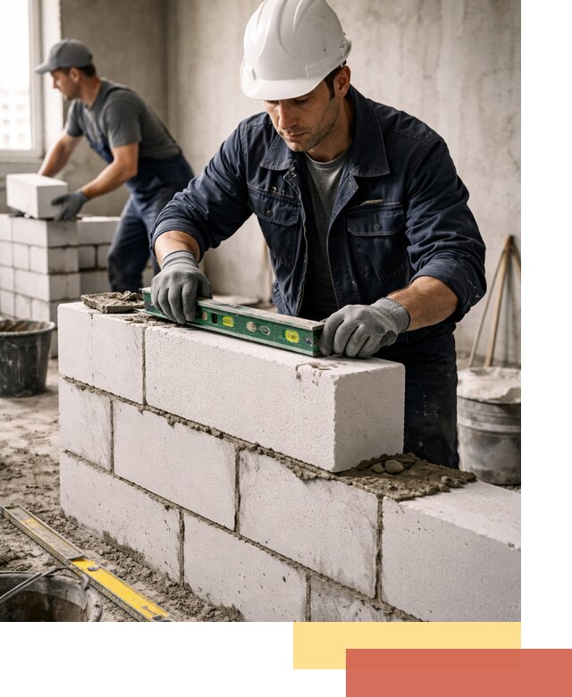 Кладка перегородок из пеноблока под ключ в Михайловке