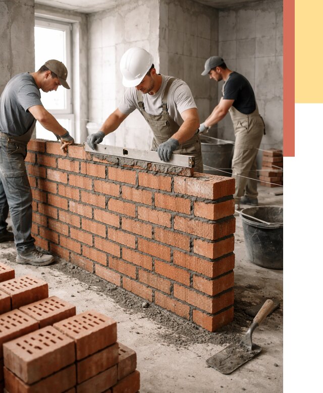 Кладка перегородок из кирпича в Михайловке от 3558 руб. за м² | ОТДЕЛОЧНИК-Мхл