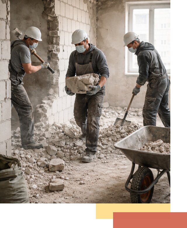 Демонтаж блочных перегородок в Михайловке быстро и аккуратно