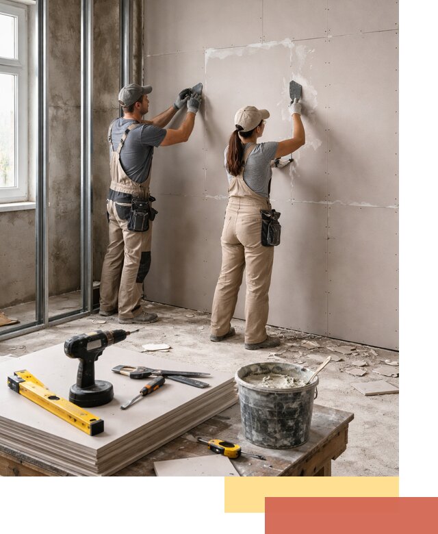 Монтаж двухслойной перегородки из гипсокартона в Михайловке