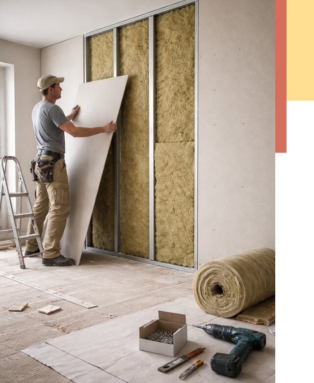 Перегородка из гипсокартона с шумоизоляцией в Михайловке от 3172 руб. | ОТДЕЛОЧНИК-Мхл