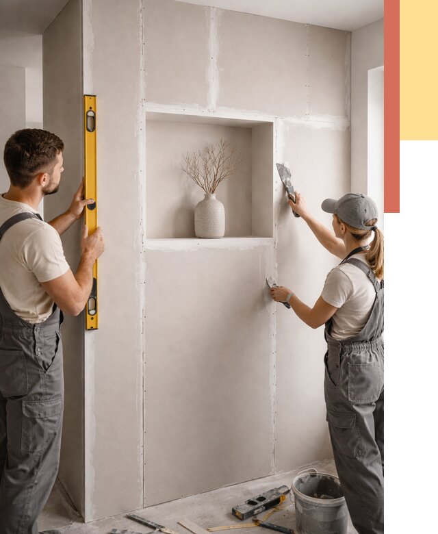 Перегородка из гипсокартона с нишей в Михайловке от 3304 руб. под ключ | ОТДЕЛОЧНИК-Мхл