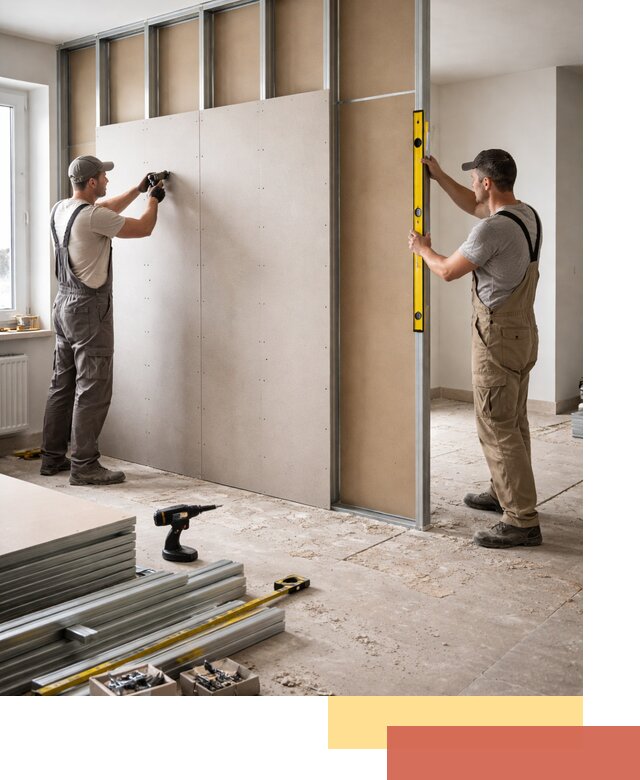 Зонирующая перегородка из гипсокартона под ключ в Михайловке