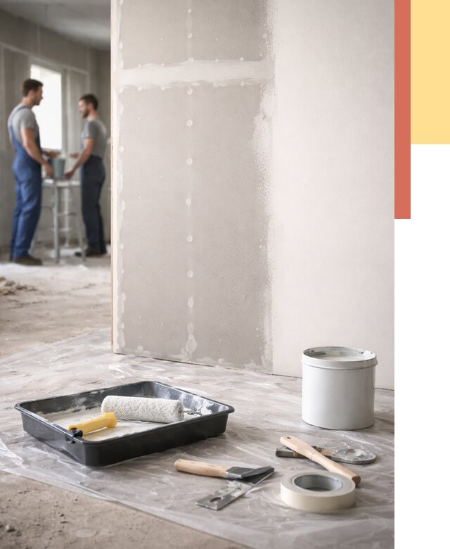 Покраска перегородок из гипсокартона в Михайловке от 4575 руб. под ключ | ОТДЕЛОЧНИК-Мхл