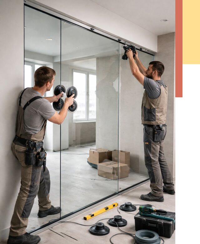 Монтаж стеклянных перегородок в Михайловке от 6609 руб. | ОТДЕЛОЧНИК-Мхл