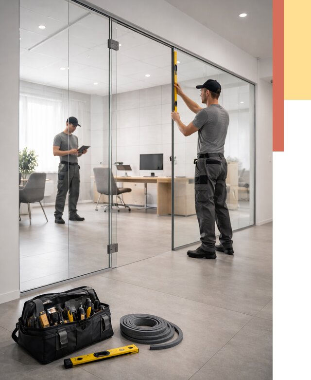 Цельностеклянные перегородки под ключ в Михайловке от 9659 руб. — монтаж и цены | ОТДЕЛОЧНИК-Мхл