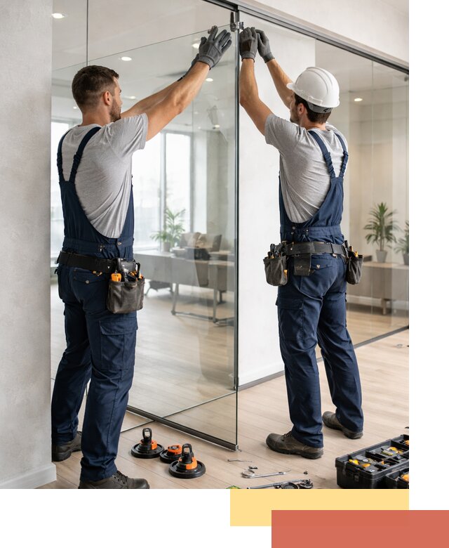 Безрамные стеклянные перегородки под ключ в Михайловке