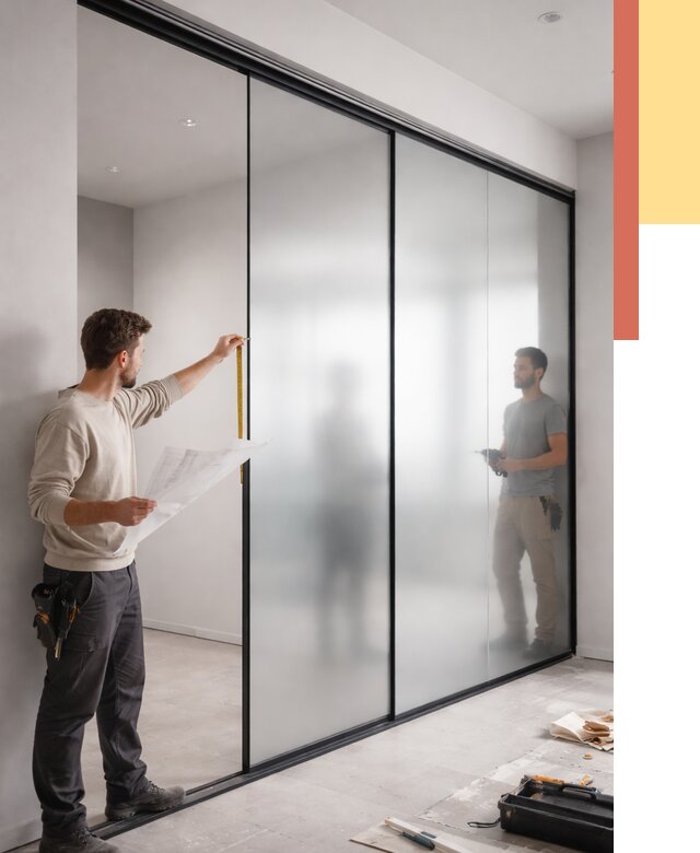 Матовые стеклянные перегородки в Михайловке от 8642 руб. — монтаж и установка | ОТДЕЛОЧНИК-Мхл