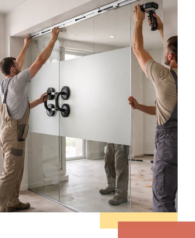 Матовые стеклянные перегородки под ключ в Михайловке