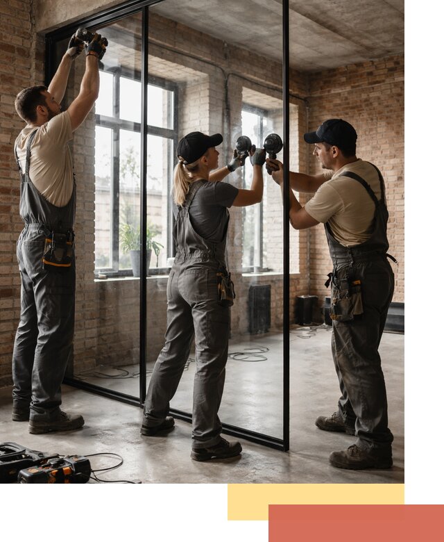 Стеклянные перегородки лофт — изготовление и монтаж в Михайловке