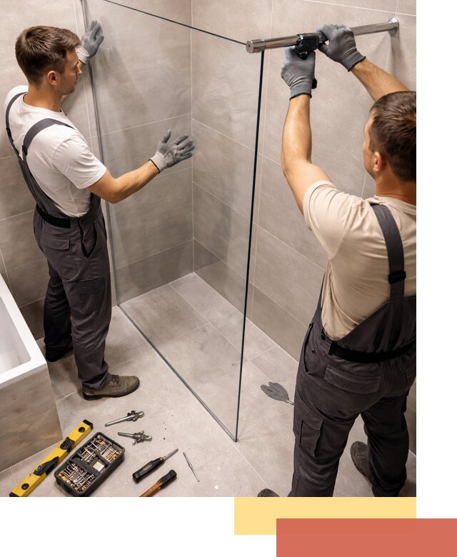 Стеклянные перегородки для душа в Михайловке — изготовление и монтаж