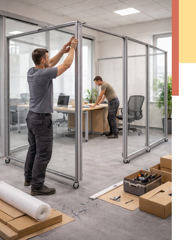 Мобильные офисные перегородки в Михайловке от 12709 руб. — установка под ключ | ОТДЕЛОЧНИК-Мхл