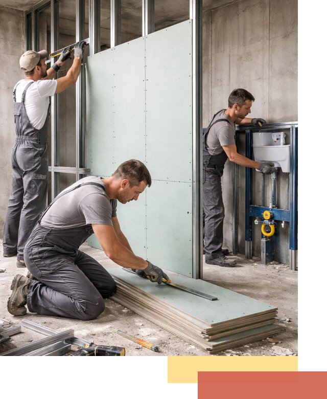 Монтаж и ремонт сантехнических перегородок в Михайловке