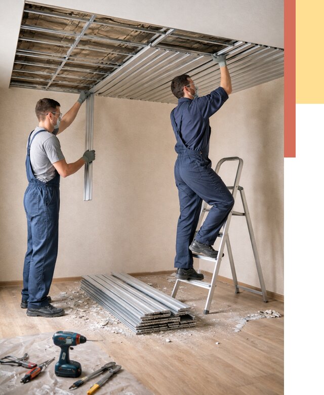 Демонтаж реечного потолка в Михайловке от 4575 руб. быстро и недорого | ОТДЕЛОЧНИК-Мхл