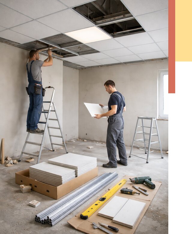 Монтаж потолка армстронг в Михайловке от 4575 руб/м2 — быстрая установка под ключ | ОТДЕЛОЧНИК-Мхл