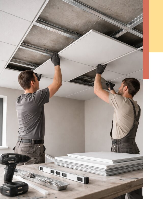 Монтаж кассетного потолка в Михайловке от 4575 руб/м2 — установка и сборка | ОТДЕЛОЧНИК-Мхл