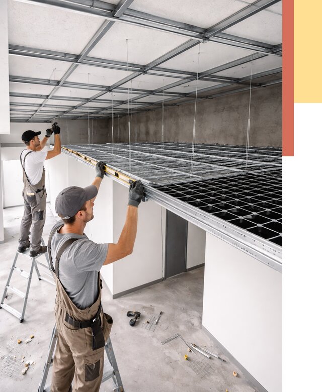 Монтаж потолка грильято в Михайловке от 458 руб./м² — быстрая сборка под ключ | ОТДЕЛОЧНИК-Мхл