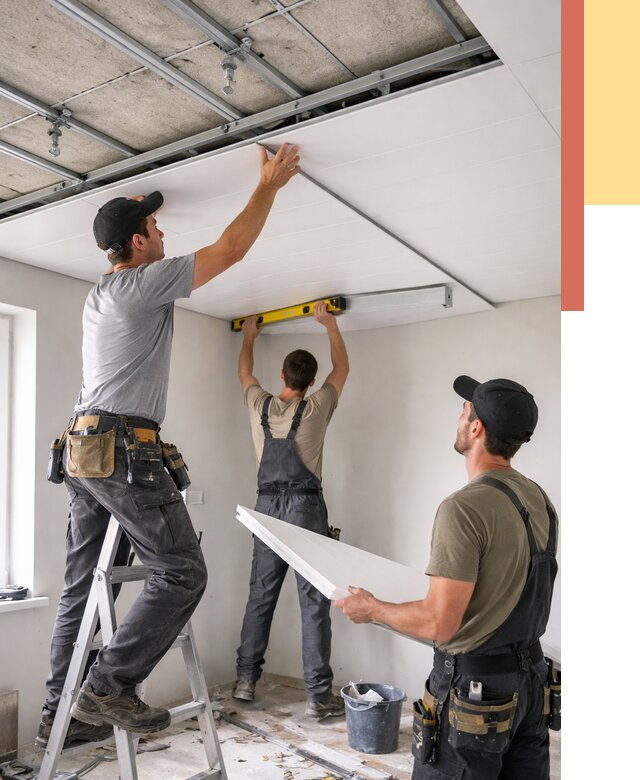 Монтаж потолка из ПВХ панелей в Михайловке от 3558 руб./м2 — быстро и недорого | ОТДЕЛОЧНИК-Мхл